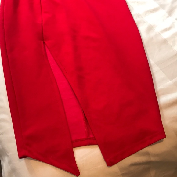 Hello Molly red midi dress with ruffle - Picture 5 of 7